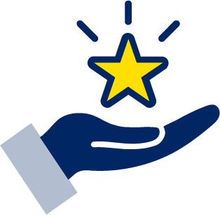 Hand offering a star