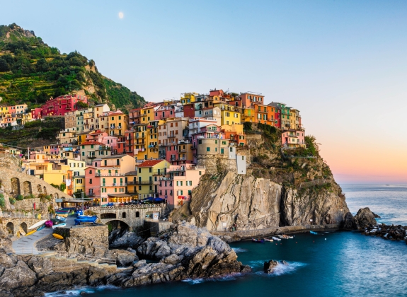 Sunset over Manarola, Cinque Terre, Italy