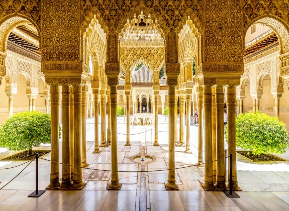 Court of the Lions Nasrid Palaces of Alhambra palace complex, Granada, Spain