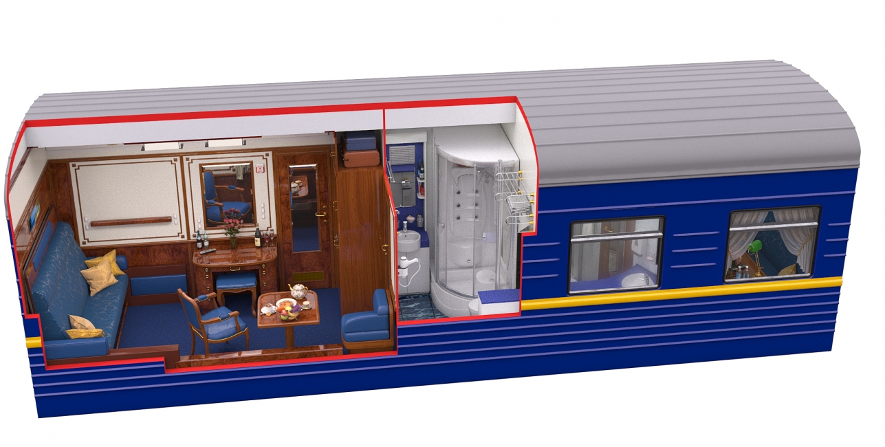 Imperial Suite onboard the golden eagle trans siberian day view diagram