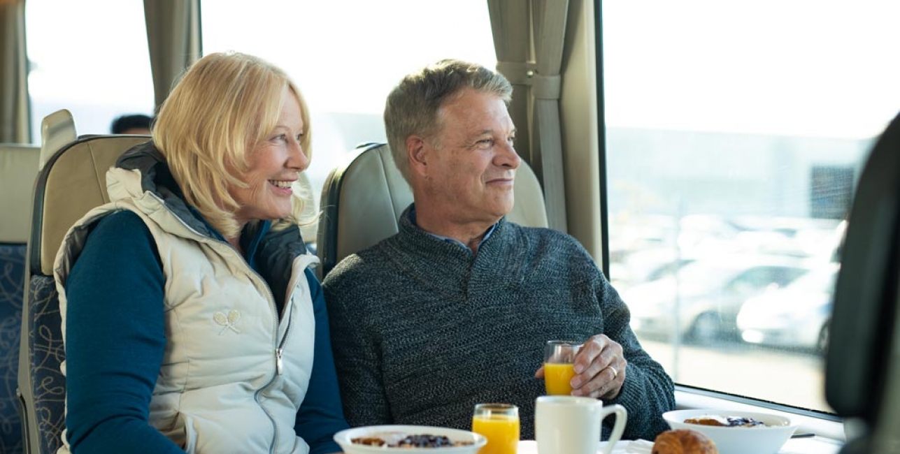 Dining in the Scenic Plus Carriage on the Tranz Alpine train in New Zealand