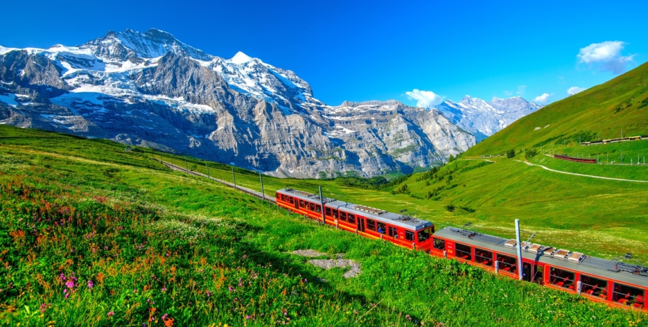 Bernese Alps seen from Kleine Scheidegg, Switzerland