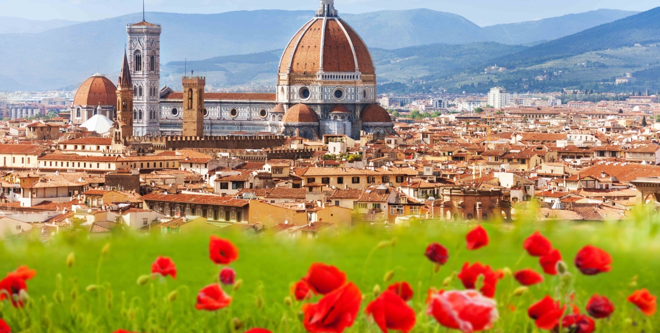 duomo and giottos campanile in florence, italy