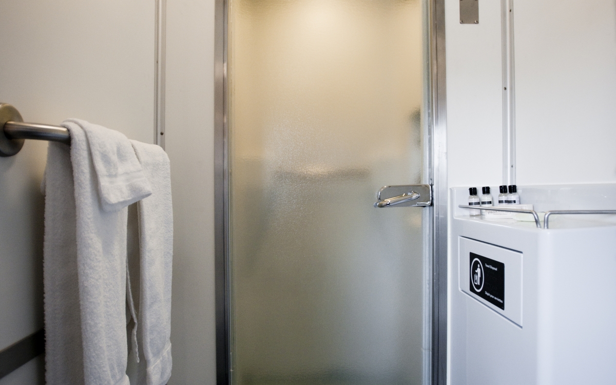 via rail sleeper car shower
