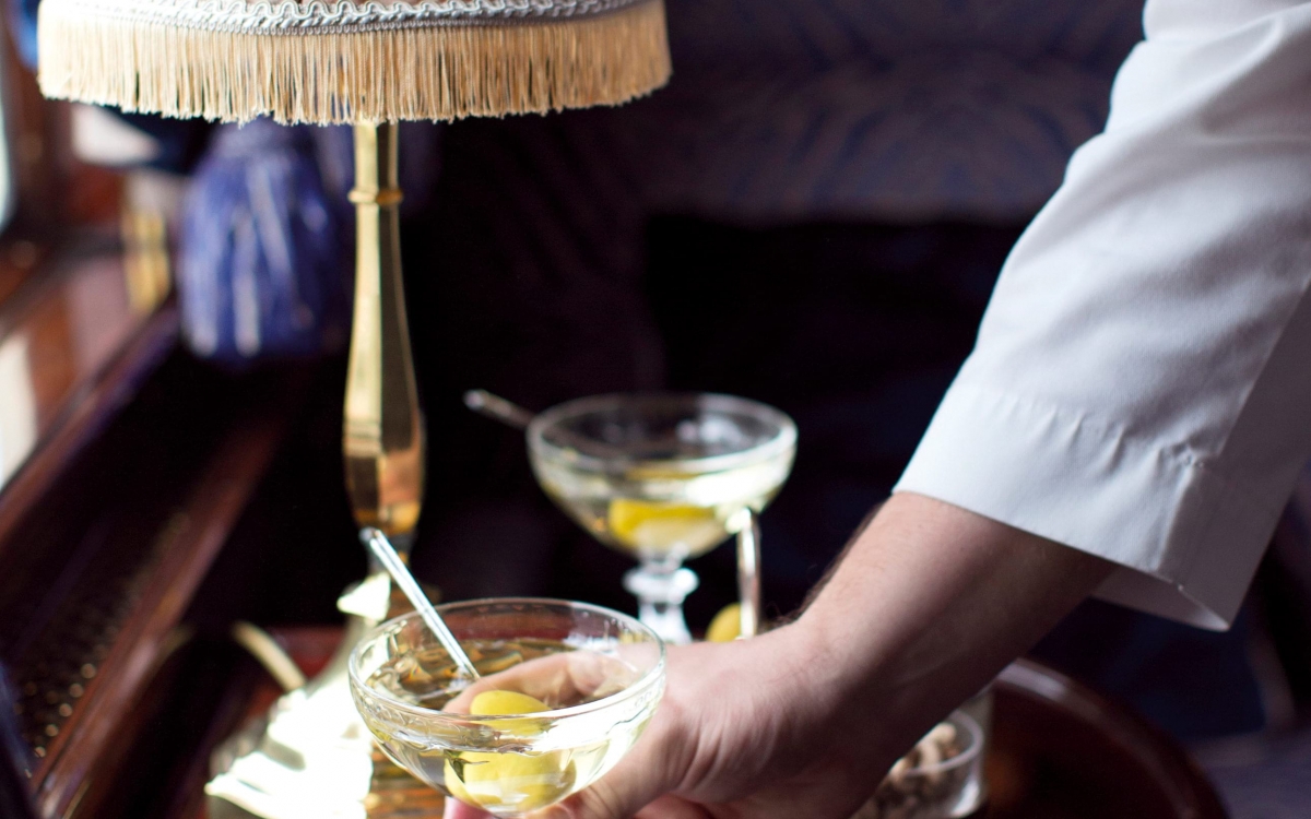 cocktail being served onboard the famous VSOE cocktail being served onboard the famous Venice Simplon-Orient-Express train