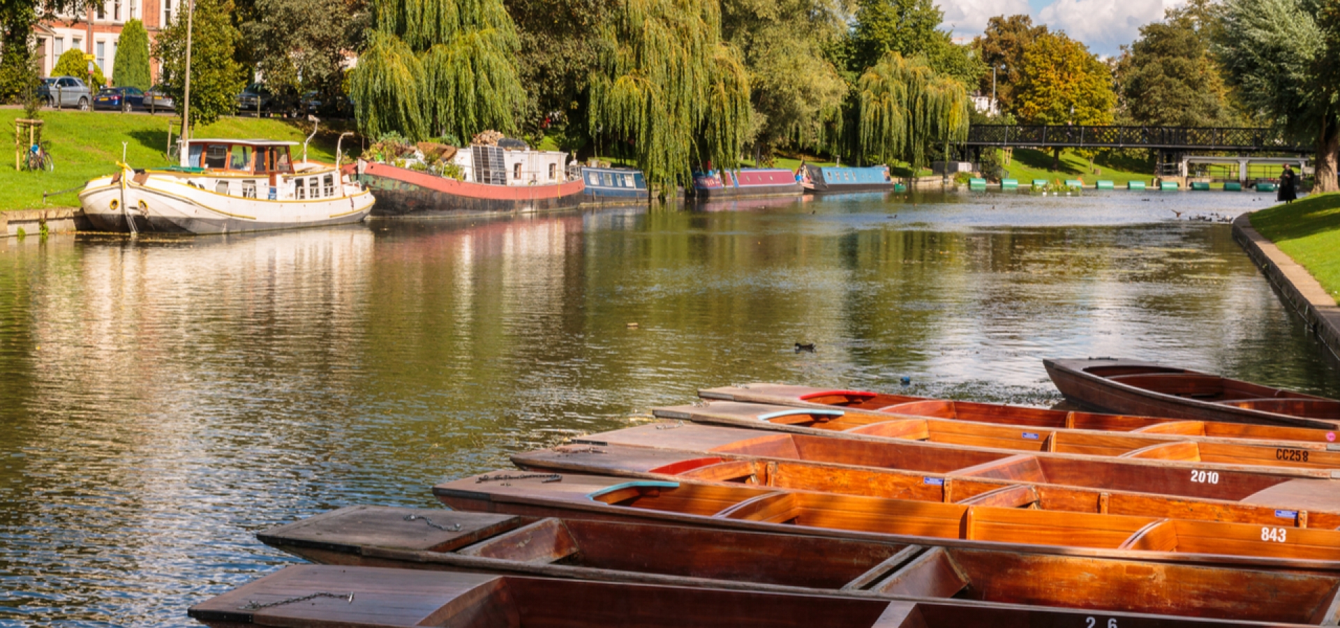Boats on the river at Cambridge,UK