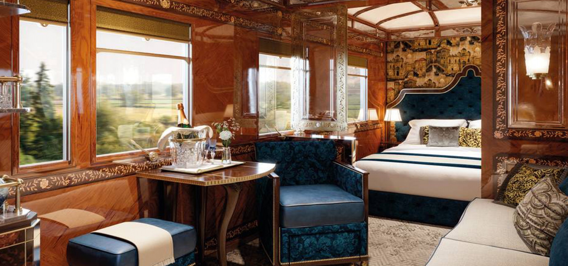 On board room view of the Venice Simplon-Orient-Express