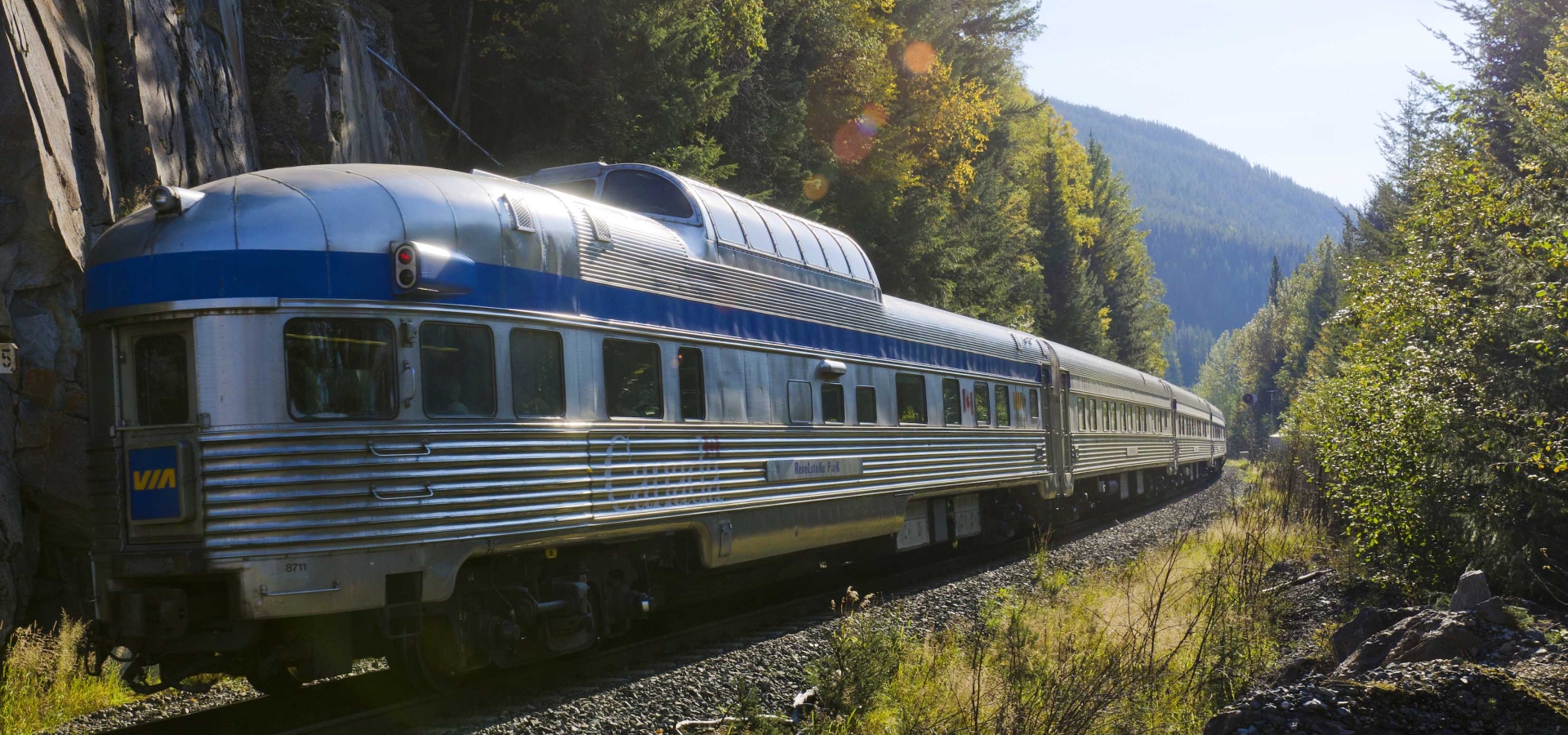 VIA-Rail the canadian exterior in rockies