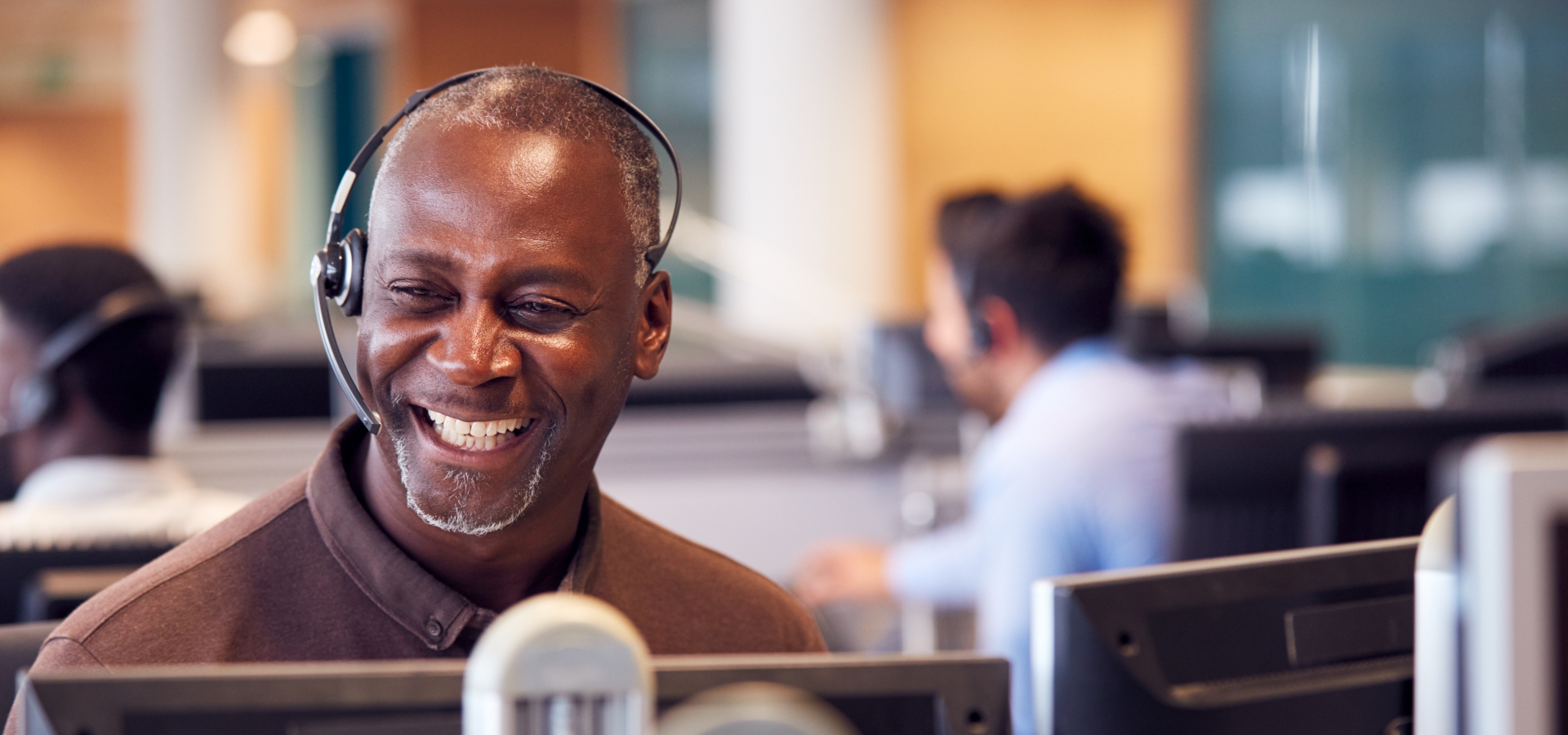 man working in guest relations career