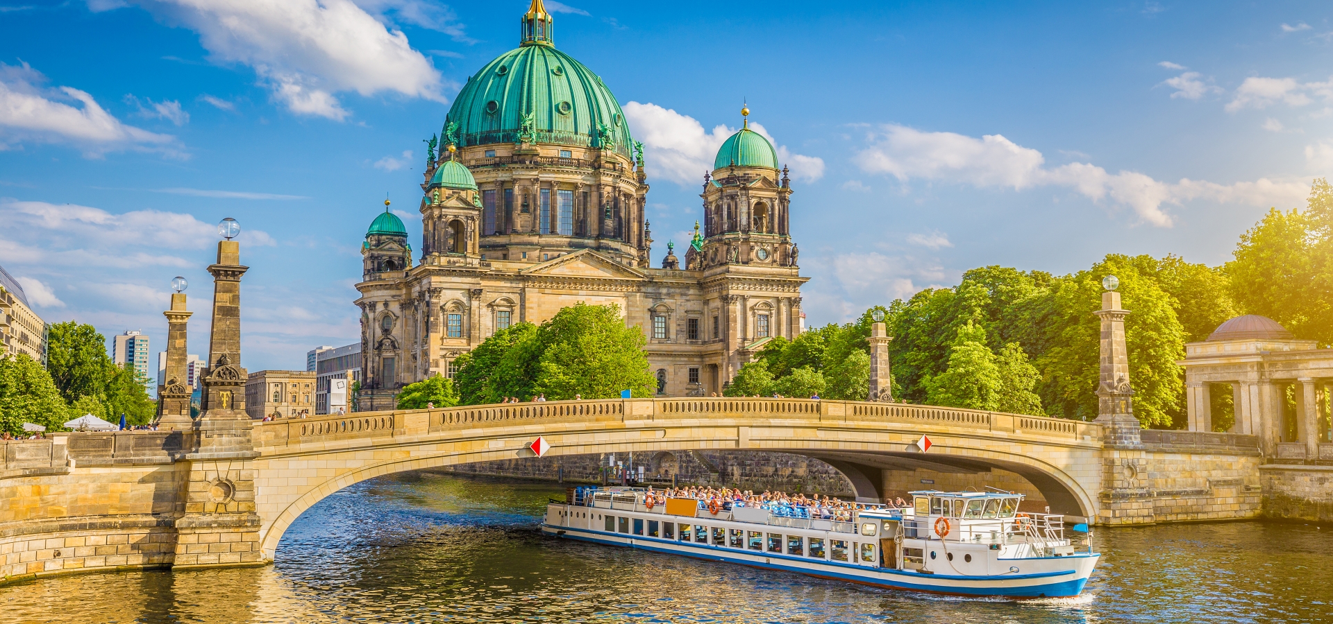 Berlin Cathedral with River Cruise Beautiful view of historic Berlin Cathedral with River Cruise