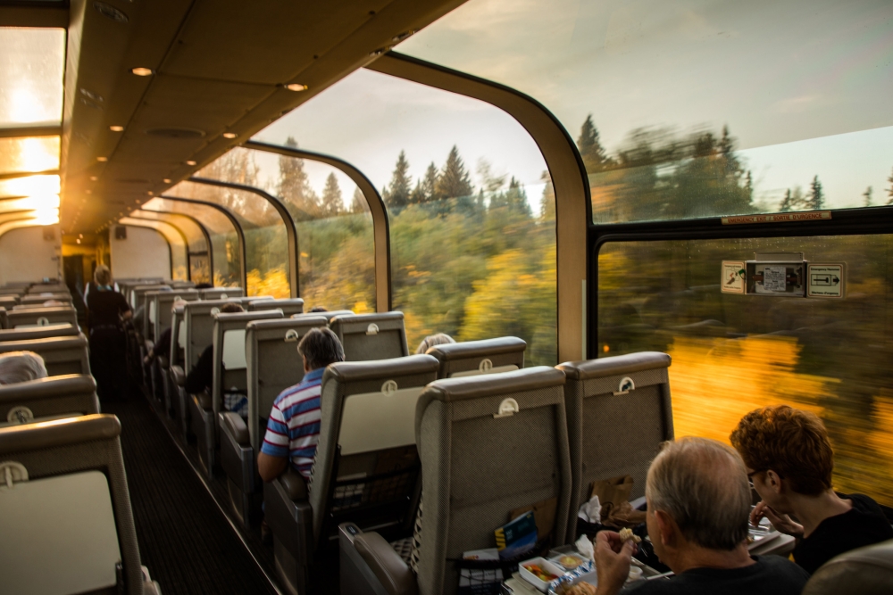 VIA-Rail fall dome car view