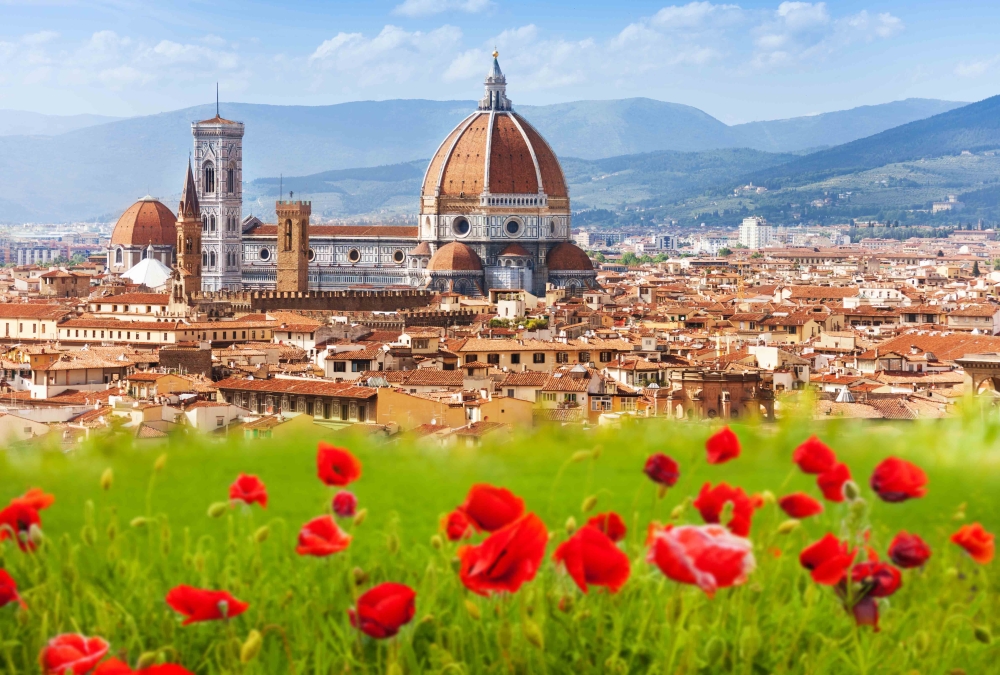 duomo and giottos campanile in florence, italy